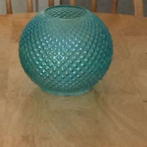Decorative aqua blue glass dome.